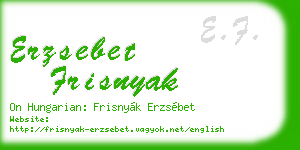 erzsebet frisnyak business card