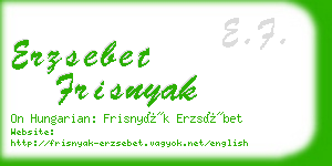 erzsebet frisnyak business card